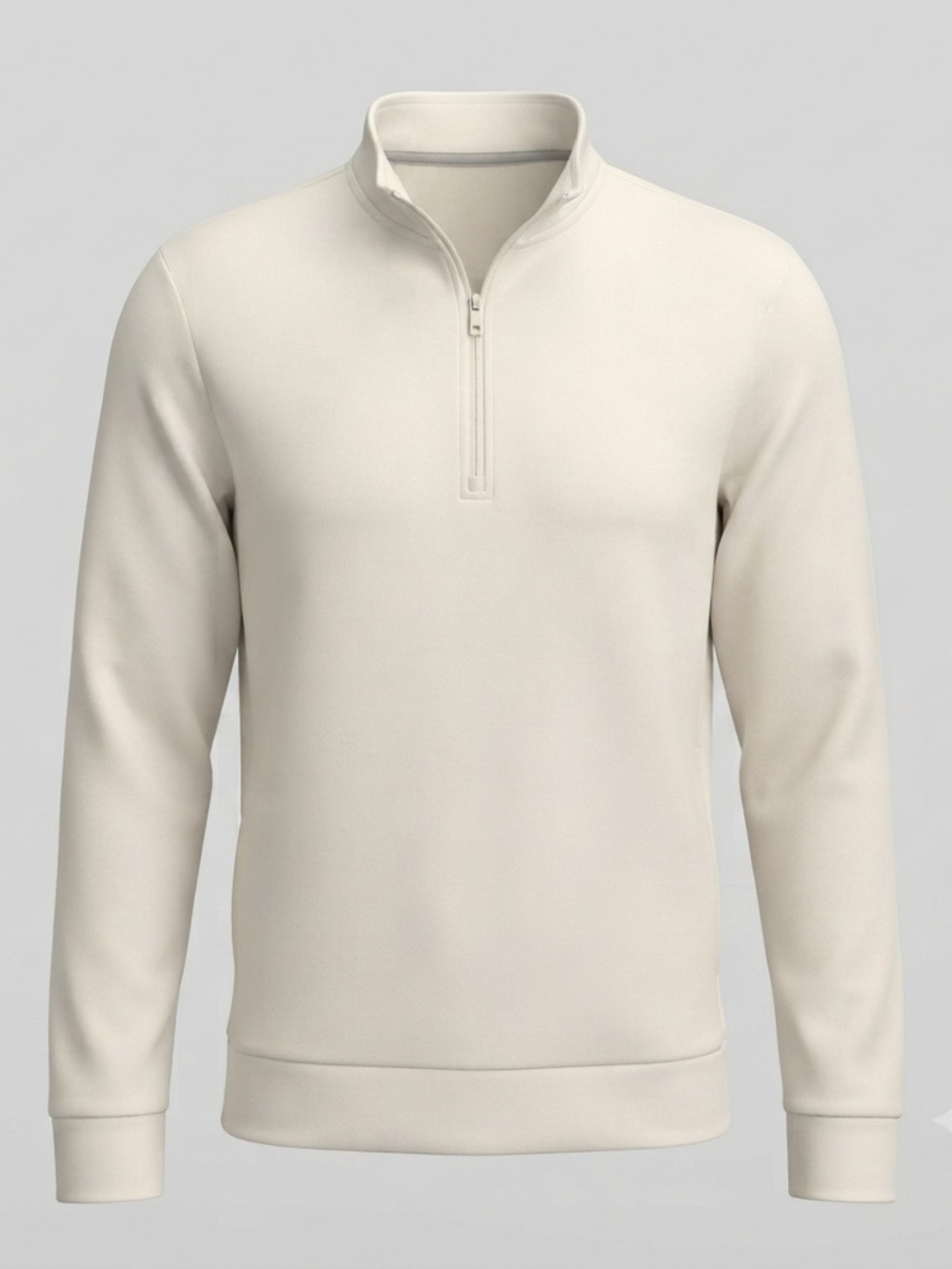 Member’s Mark Men’s Sandwash Quarter Zip Pullover Cream Small NWT